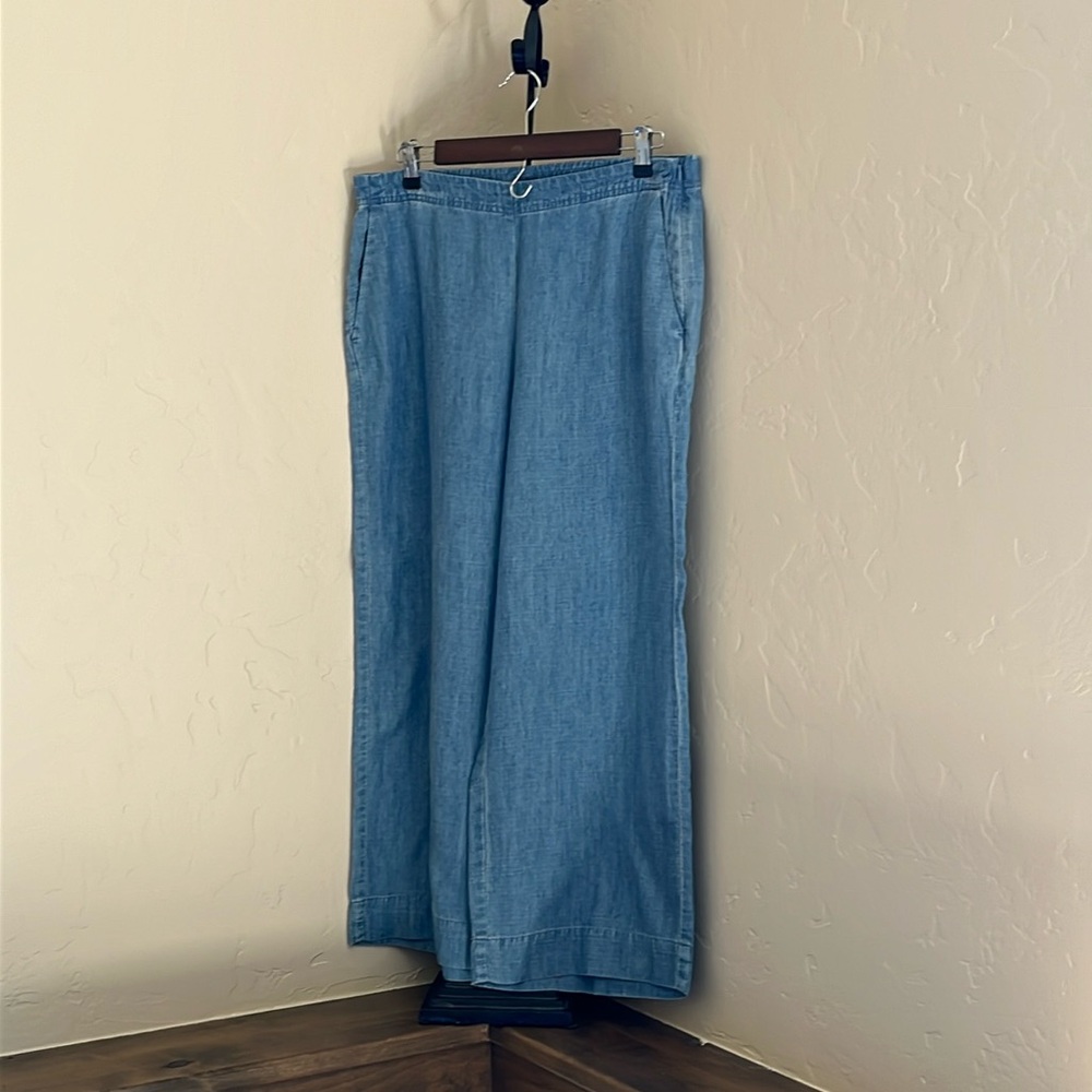 Wide Leg Crop Denim Pants